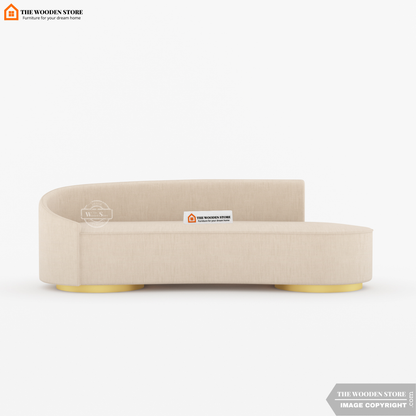 Dario 3 Seater Curved Fabric Sofa (Soft Vanilla)