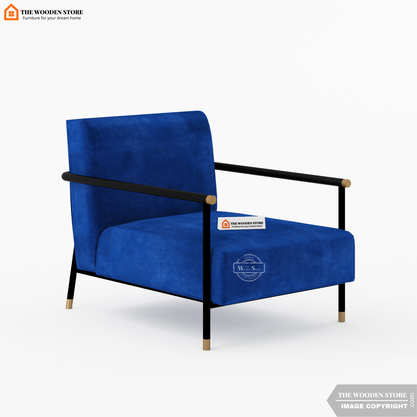 Monarch Metal Lounge Chair (Marine Blue)