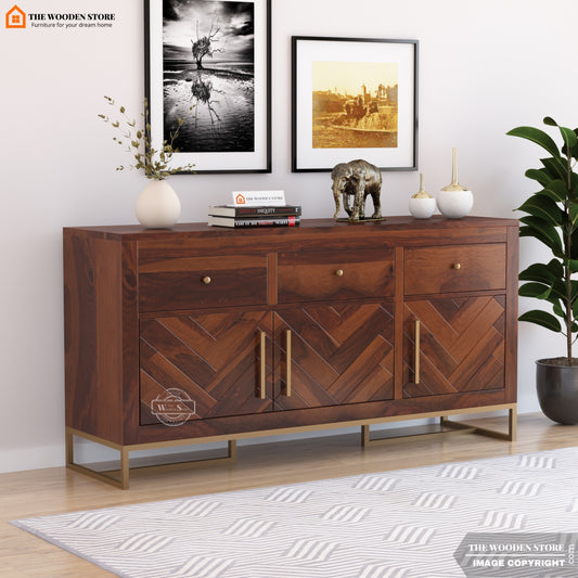 Kyron Cabinet and Sideboard (Walnut Finish)