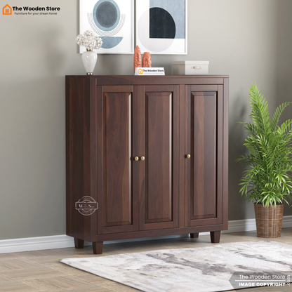 Elden Shoe Cabinet (Walnut Finish)