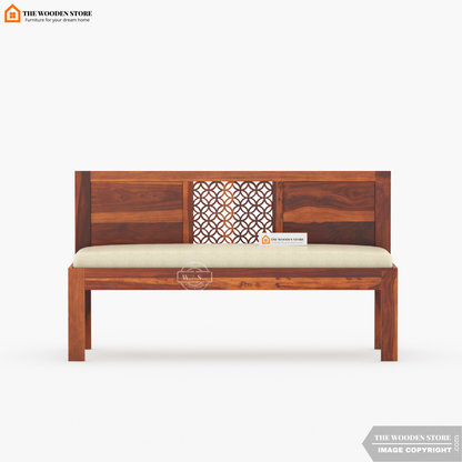 Daffy Bench With Back Rest (Honey Finish)