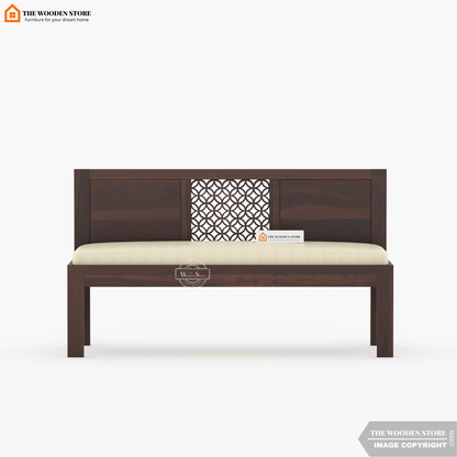 Daffy Bench With Back Rest (Walnut Finish)