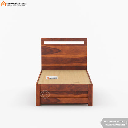 Brodey Single Bed With Storage ( Honey Finish )