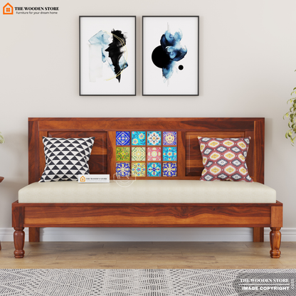 Bunny Bench With Back Rest (Honey Finish)
