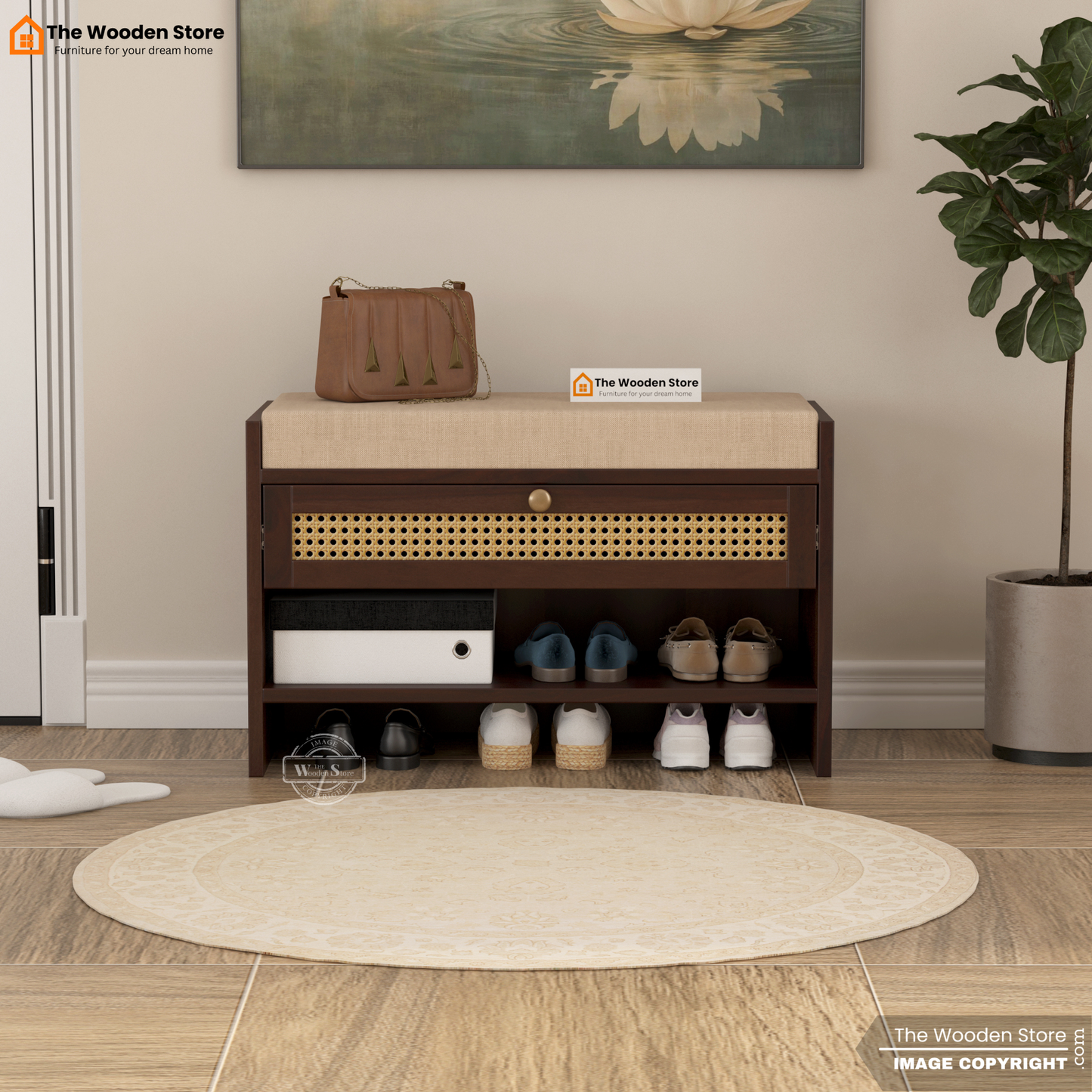 Karo Shoe Cabinet (Walnut Finish)