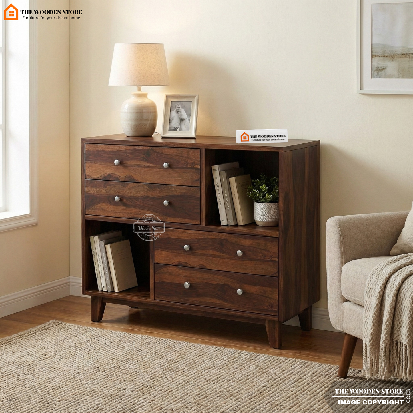 Eller Chest Of Drawers (Walnut Finish)