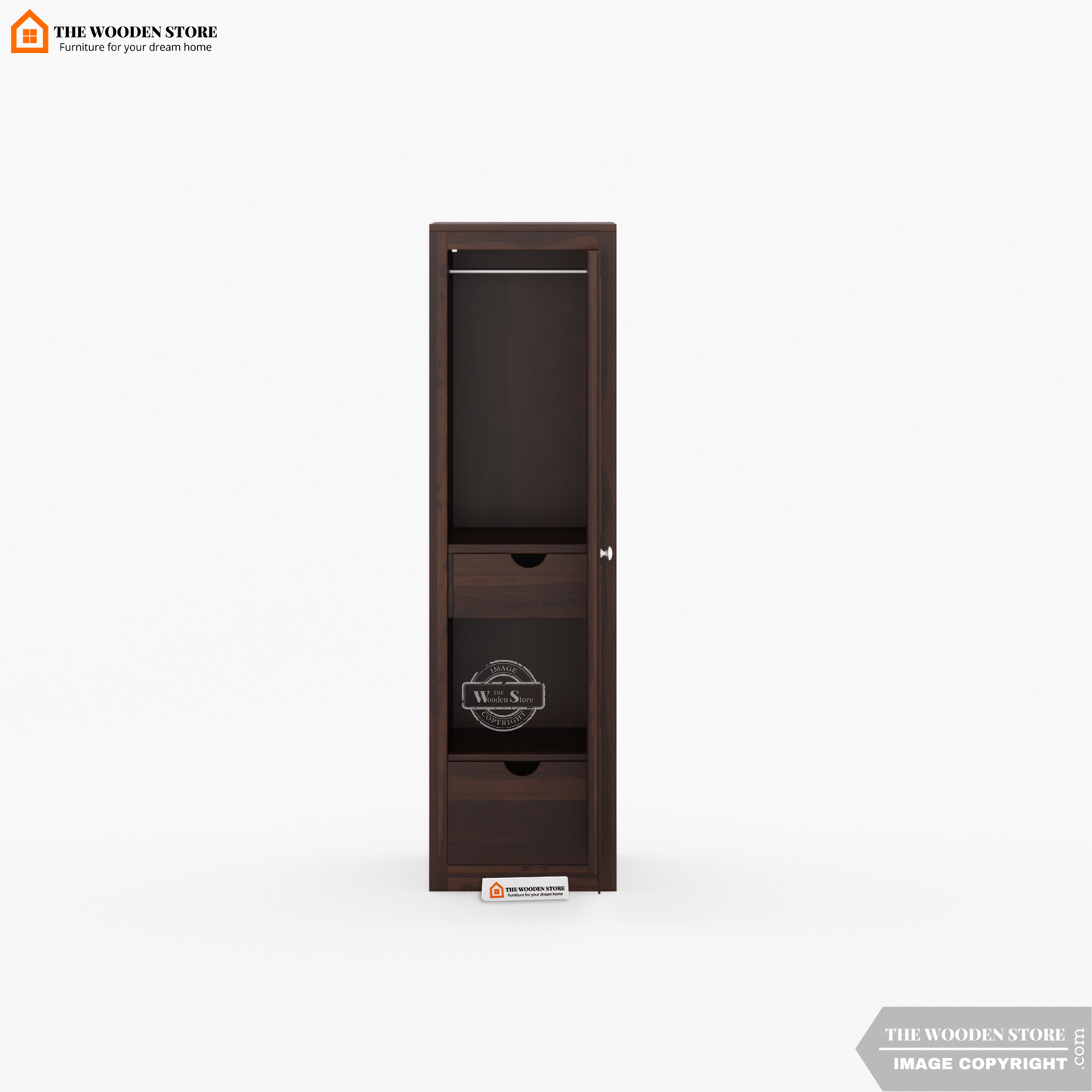 Oliver 3 Door Multi-Utility Wardrobe (Walnut Finish)