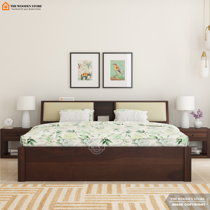 Walker Bed without Storage (King Size, Walnut Finish)