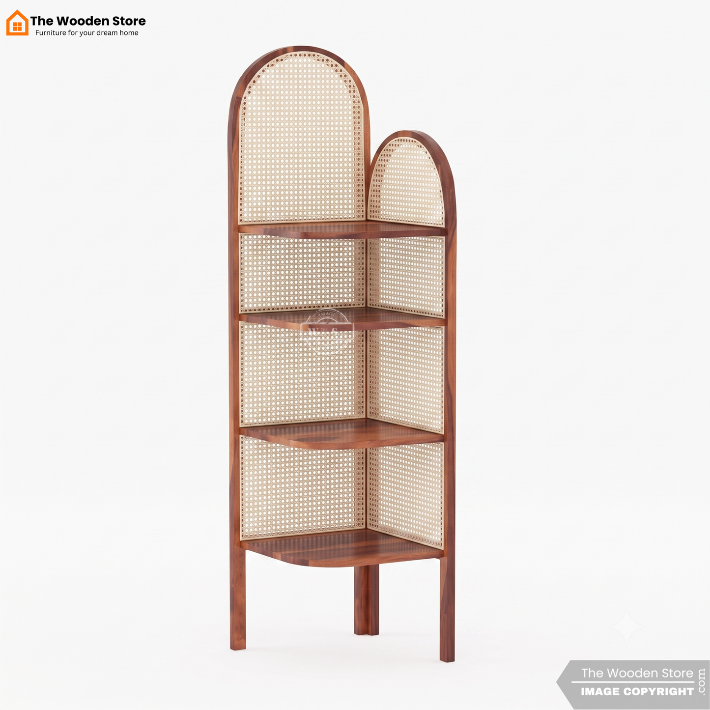 Lemley Sheesham Wood Bookshelf (Honey Finish)