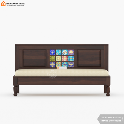 Bunny Bench With Back Rest (Walnut Finish)