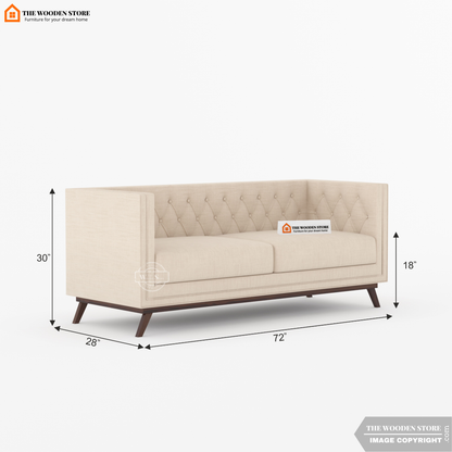 Cologne 3 Seater Fabric Sofa (Soft Vanilla)