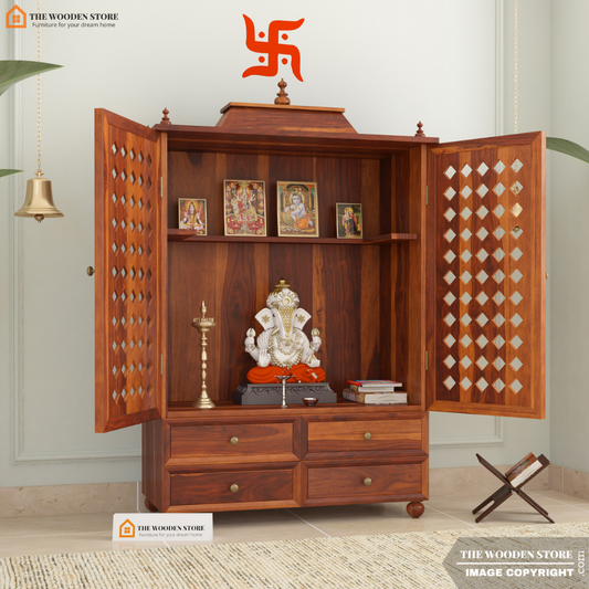 Atharva Home Temple (Honey Finish)