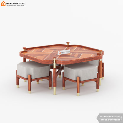 Juliette Coffee Table Set (Honey Finish)