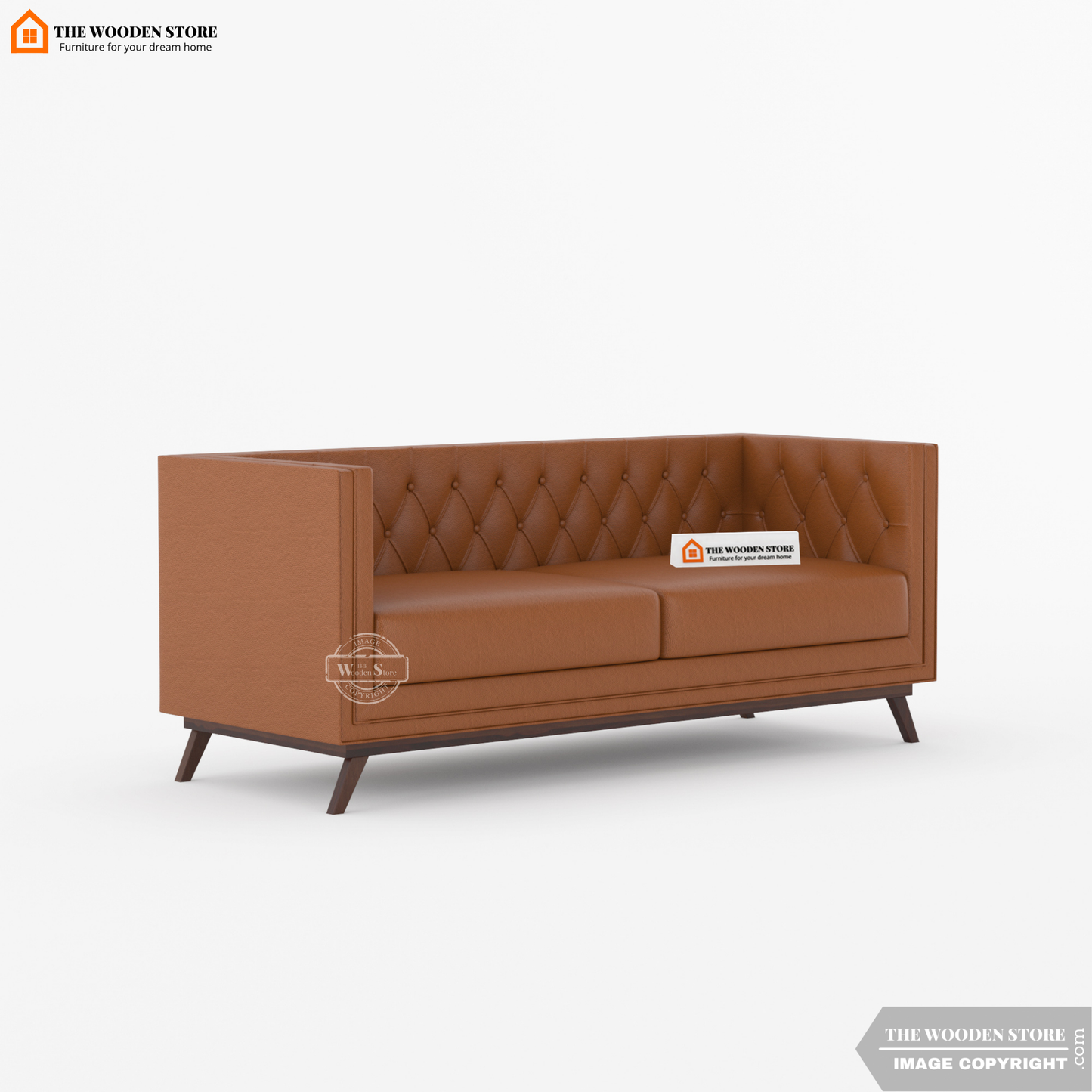 Cologne 3 Seater Fabric Sofa (Chestnut Brown)