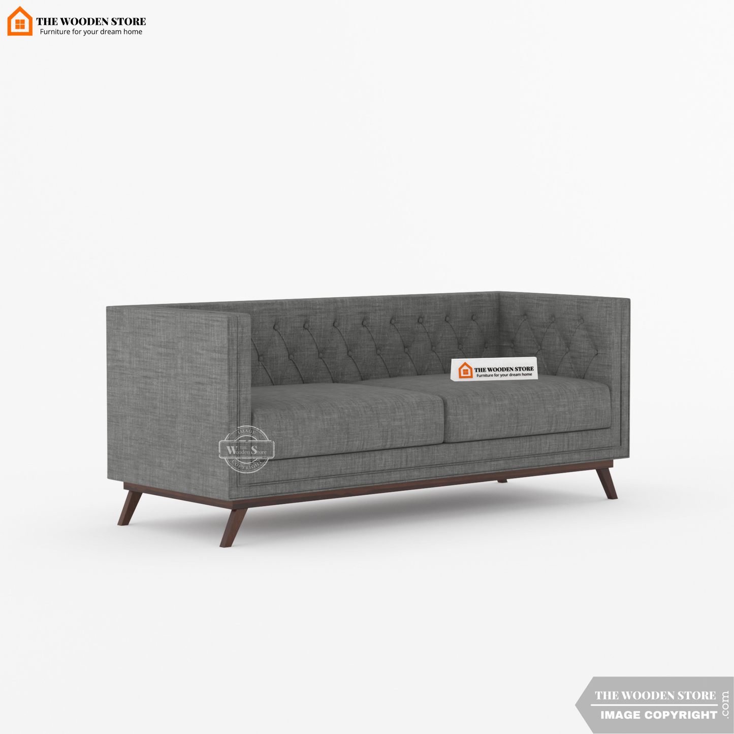 Cologne 3 Seater Fabric Sofa (Cloudy Grey)