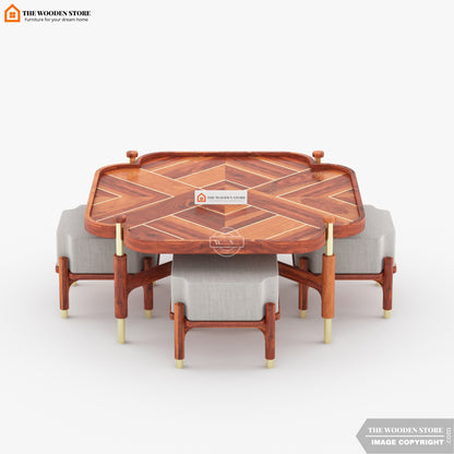 Juliette Coffee Table Set (Honey Finish)