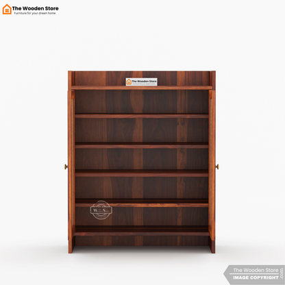 Baron Shoe Rack With Cane Detailing (Honey Finish)