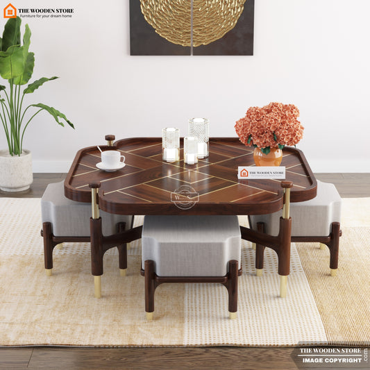 Juliette Coffee Table Set (Walnut Finish)