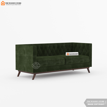 Cologne 3 Seater Fabric Sofa (Olive Green)