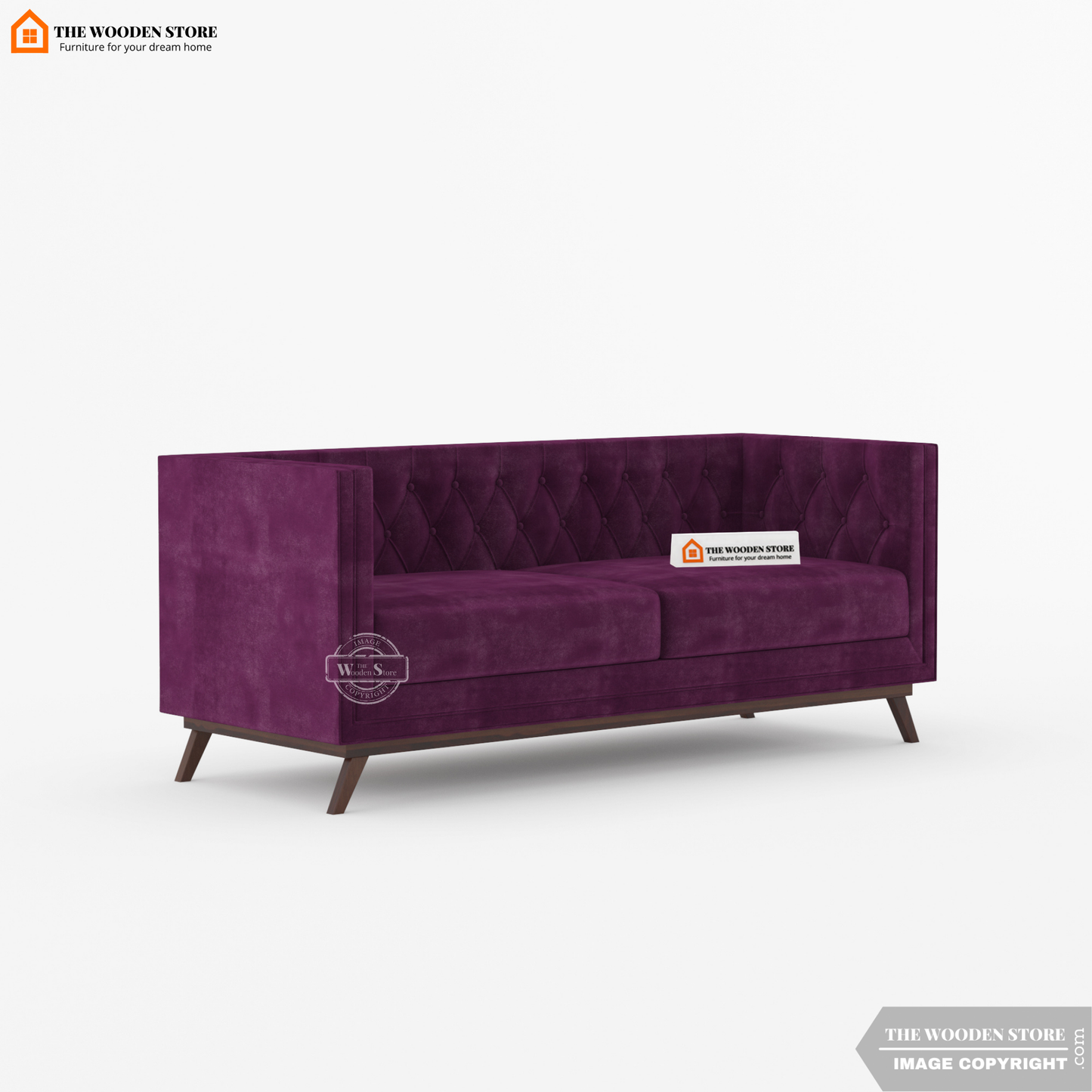 Cologne 3 Seater Fabric Sofa (Wine Berry)