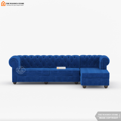 Ronin L - Shape Right Aligned Corner Sofa (Marine Blue)