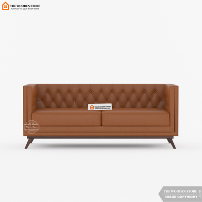 Cologne 3 Seater Fabric Sofa (Chestnut Brown)