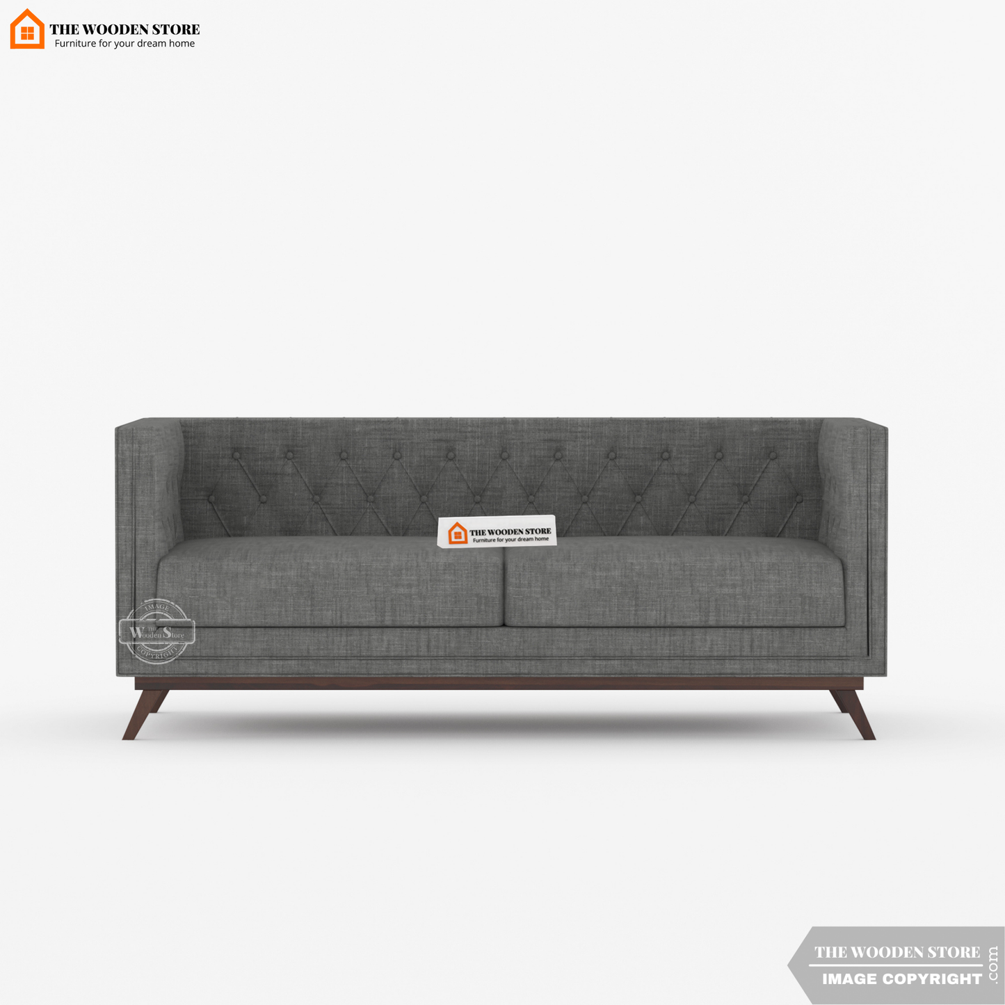 Cologne 3 Seater Fabric Sofa (Cloudy Grey)