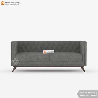 Cologne 3 Seater Fabric Sofa (Cloudy Grey)