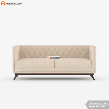 Cologne 3 Seater Fabric Sofa (Soft Vanilla)