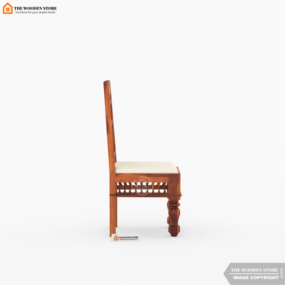 Ekatra Dining Chair With Fabric - Set of 2 (Honey Finish)