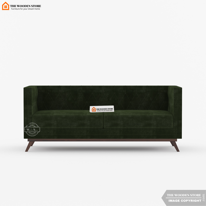 Cologne 3 Seater Fabric Sofa (Olive Green)