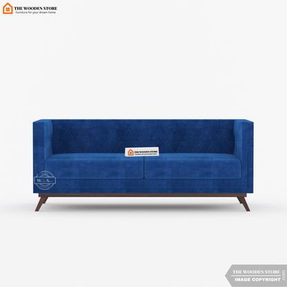 Cologne 3 Seater Fabric Sofa (Marine Blue)