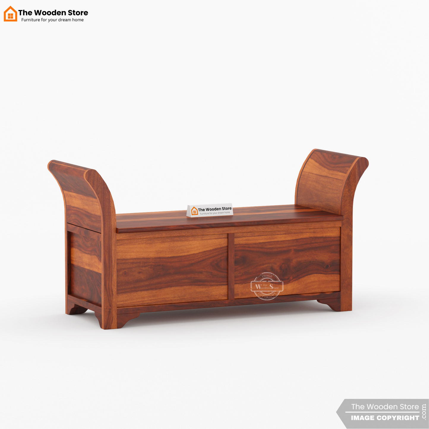 Finlay Storage Bench (Honey Finish)
