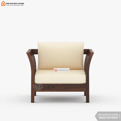 Cristen 1 Seater Wooden Sofa (Walnut Finish)