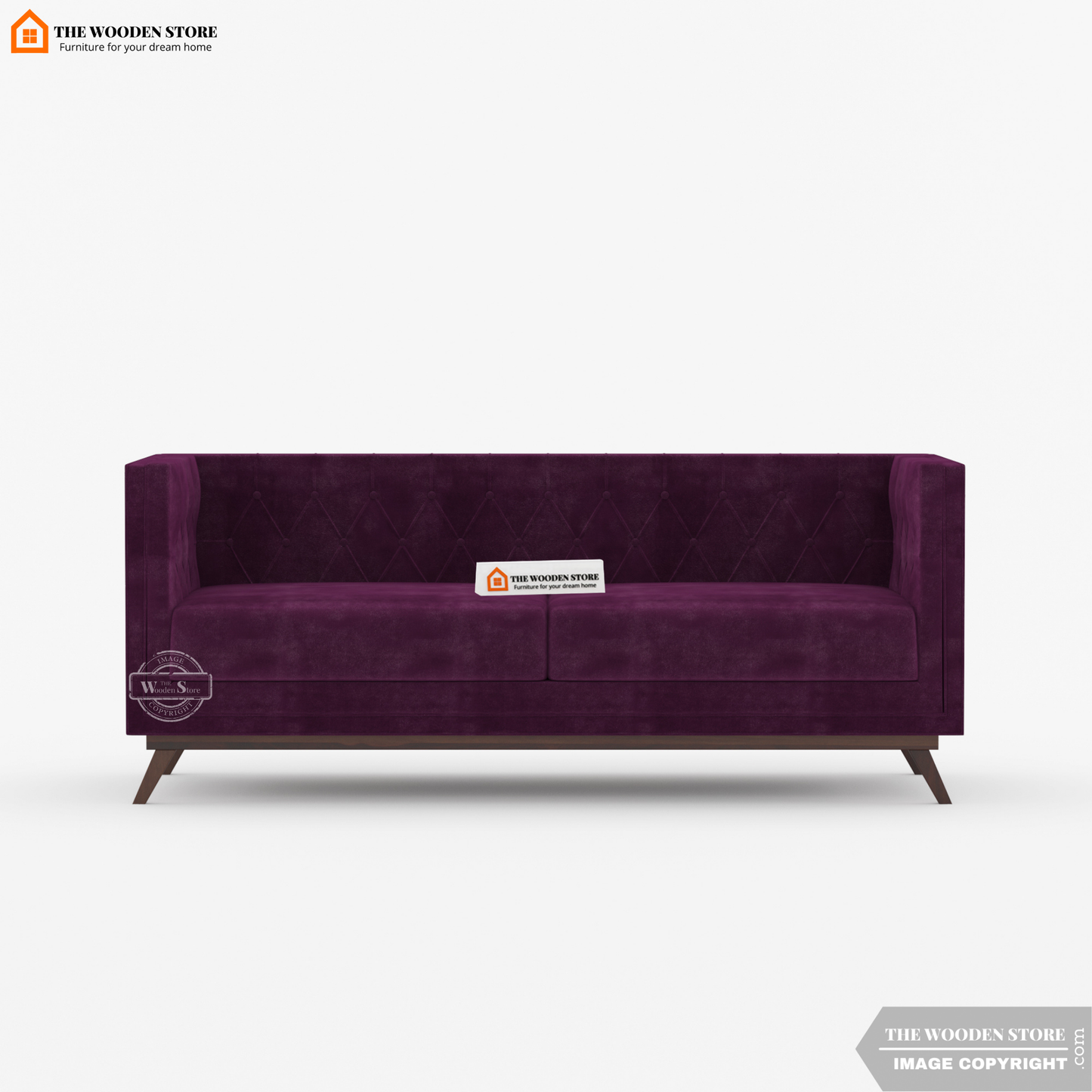 Cologne 3 Seater Fabric Sofa (Wine Berry)