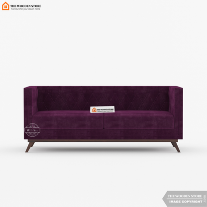 Cologne 3 Seater Fabric Sofa (Wine Berry)