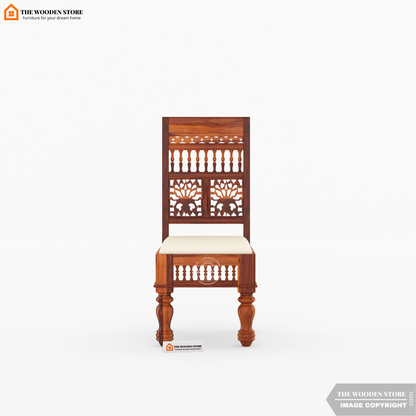 Ekatra Dining Chair With Fabric - Set of 2 (Honey Finish)