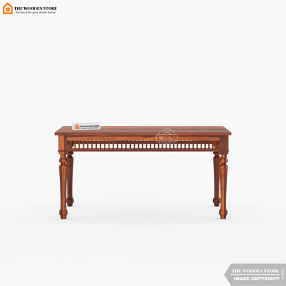 Ekatra 6 Seater Dining Set With Bench (Honey Finish)