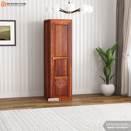 Oliver 1 Door Multi-Utility Wardrobe (Honey Finish)