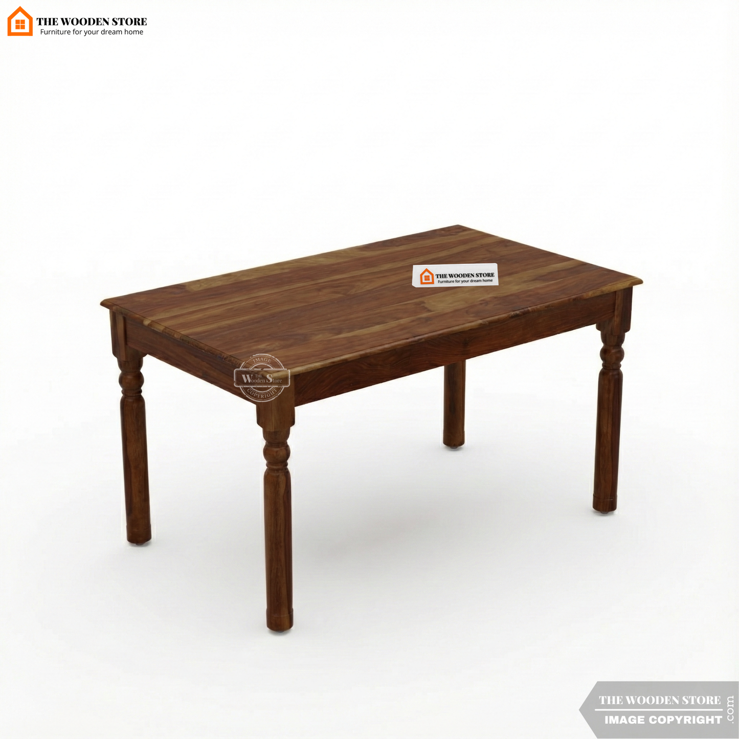 Tavin 6 Seater Sheesham Wood Dining Set (Walnut Finish)