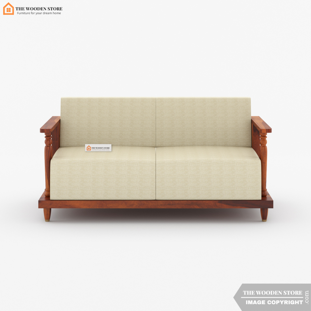 Gabriel 2 Seater Wooden Sofa (Honey Finish)