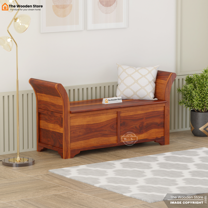 Finlay Storage Bench (Honey Finish)
