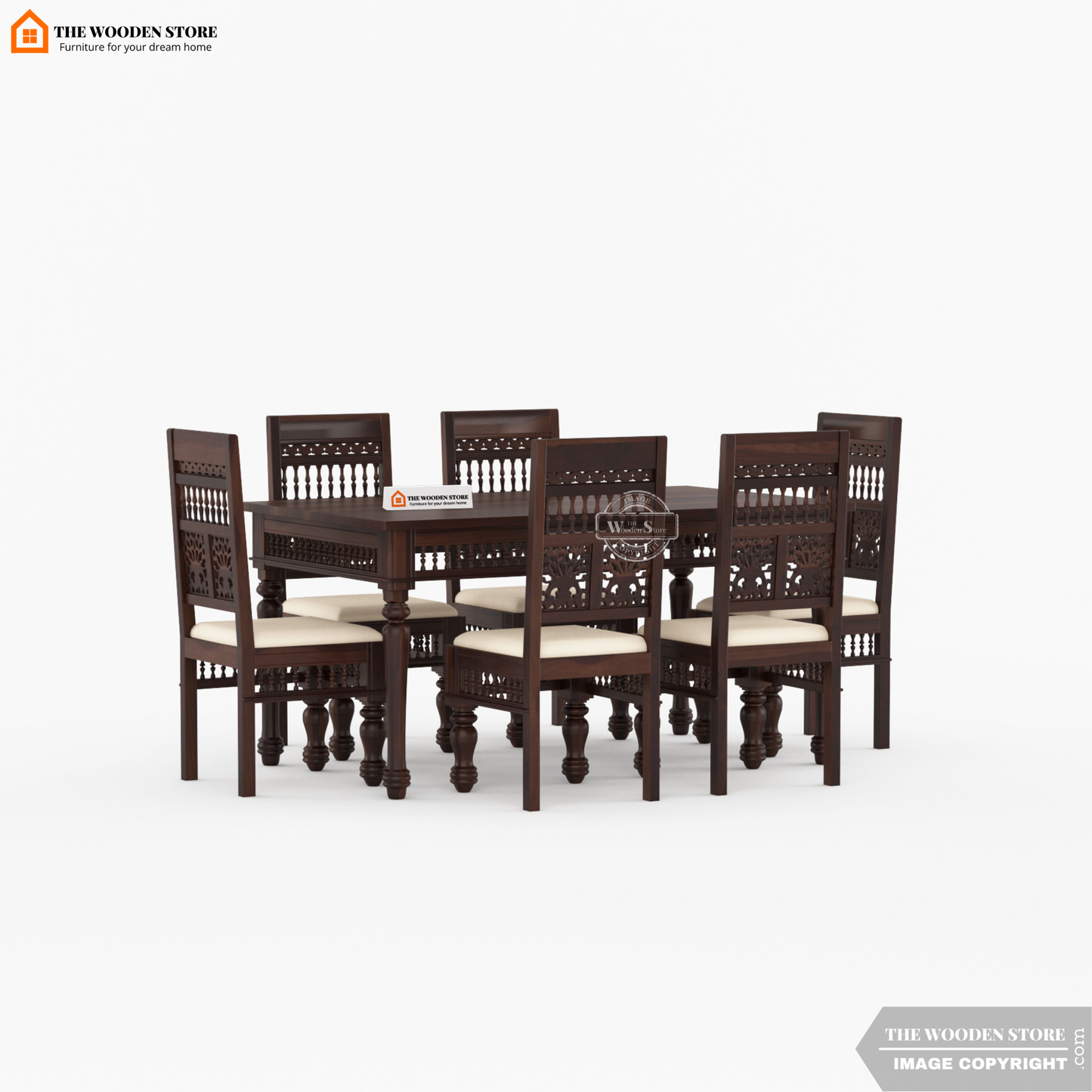 Ekatra 6 Seater Dining Set (Walnut Finish)