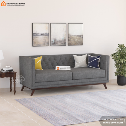 Cologne 3 Seater Fabric Sofa (Cloudy Grey)