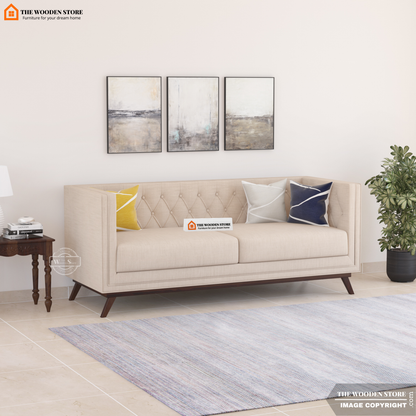 Cologne 3 Seater Fabric Sofa (Soft Vanilla)