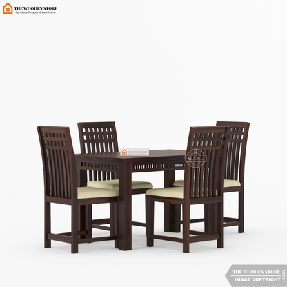 Donald 4 Seater Dining Set (Walnut Finish)