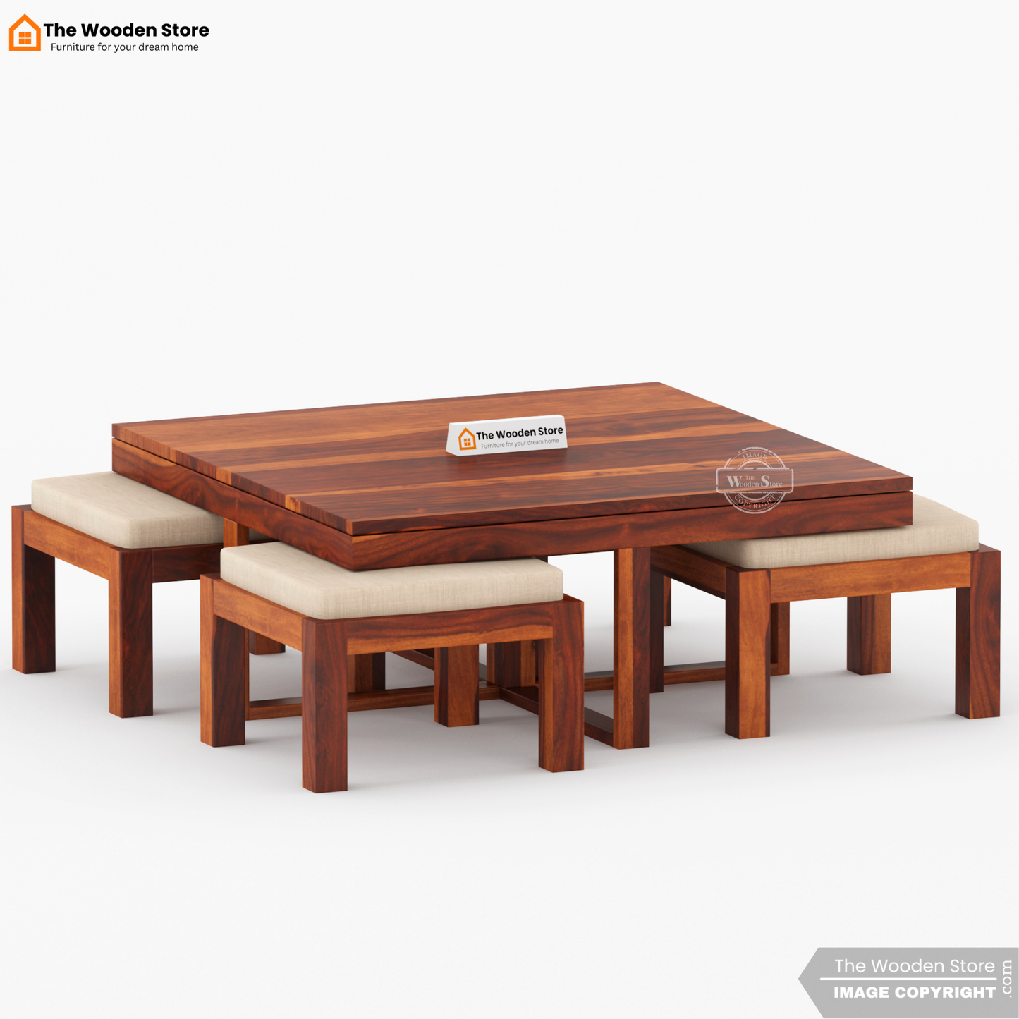 Neso Coffee Table Set (Honey Finish)