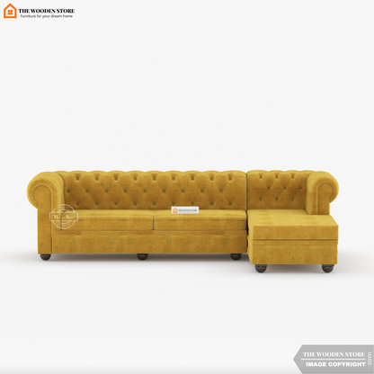 Ronin L - Shape Right Aligned Corner Sofa (Orange Gold)