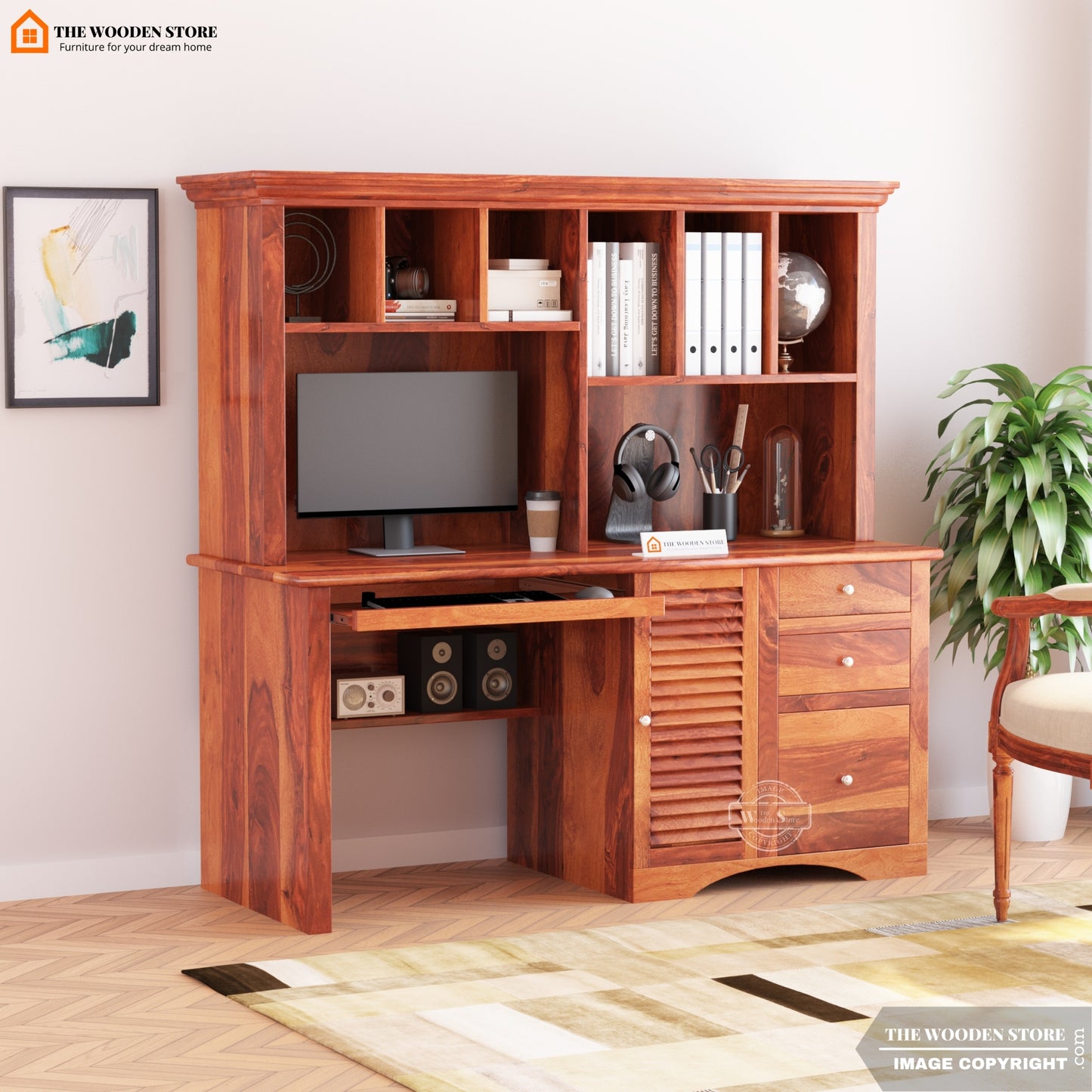 Octave Study Table (Honey Finish)