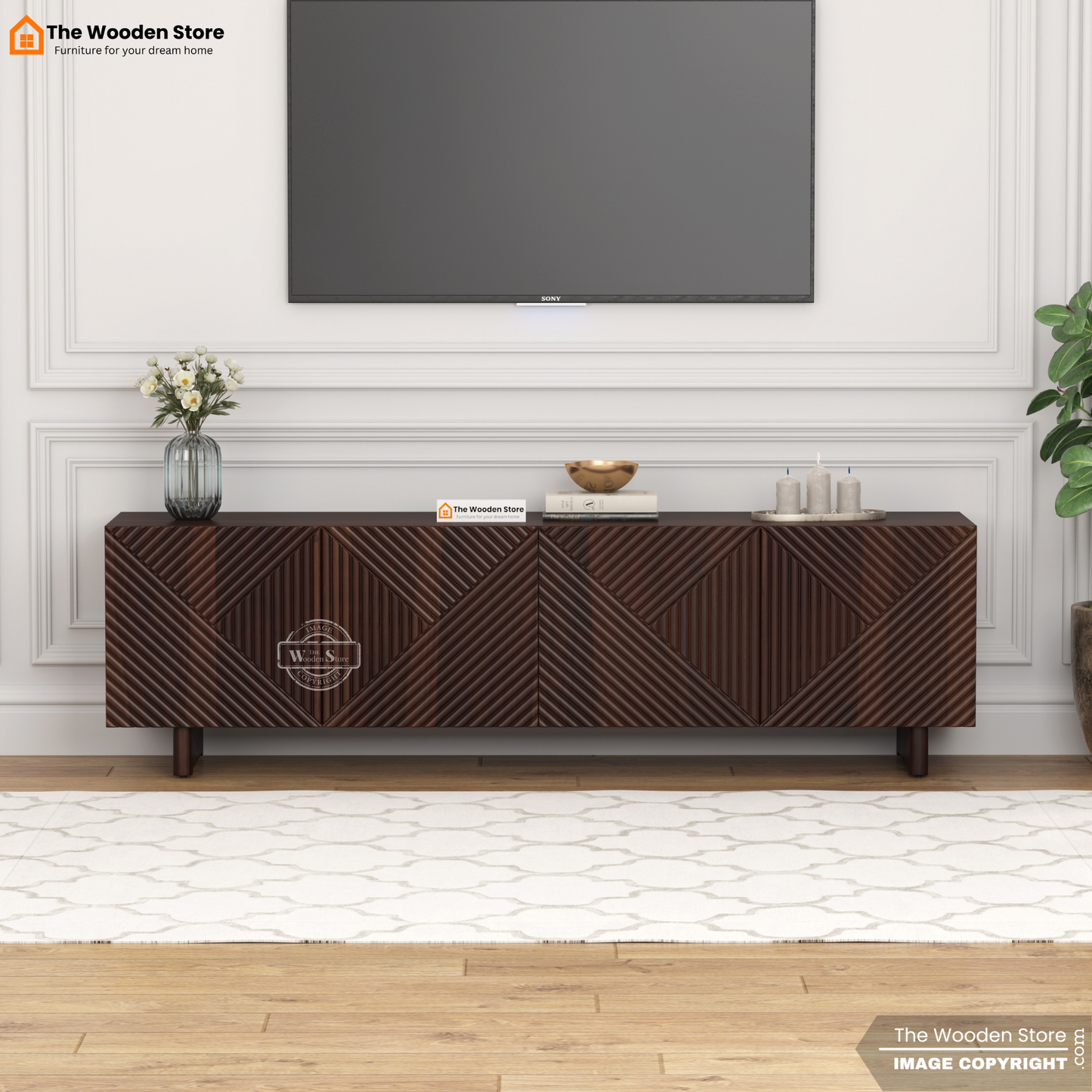 Bria Tv Unit (Walnut Finish)